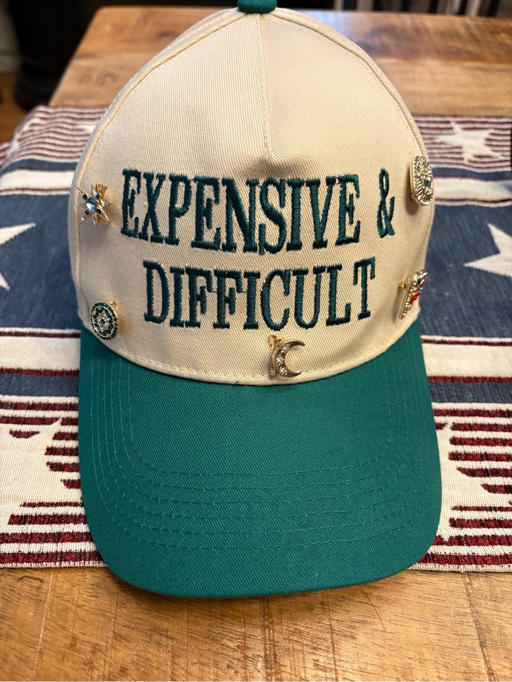 Expensive & Difficult Embroidered Two-Tone Hat